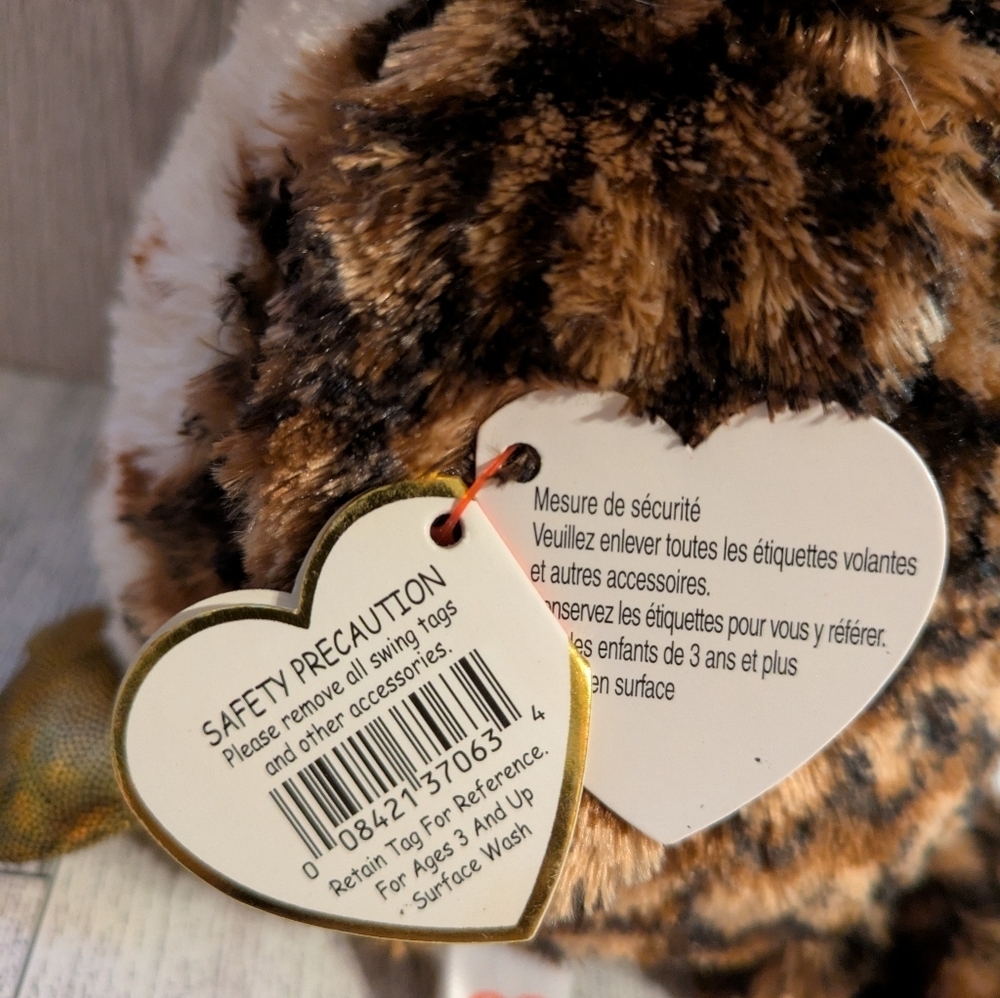 Ty Plush Owl Decor - Brown, Cream, and Gold 9" - Picture 6 of 6